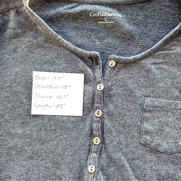Women’s size large Blueish/Grey Croft and Barrow 3/4 sleeve shirt - Picture 10 of 10